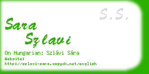 sara szlavi business card