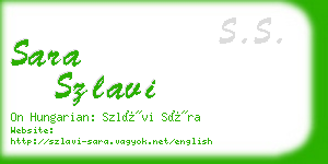 sara szlavi business card